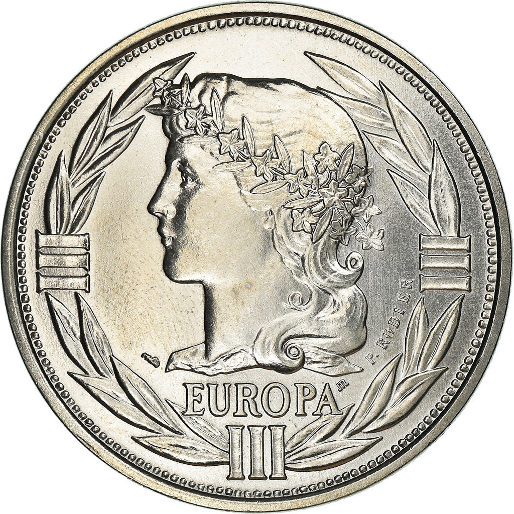 França, Medal, Ecu Europa, Marianne, Politics, 1991, Rodier, MS(65-70)