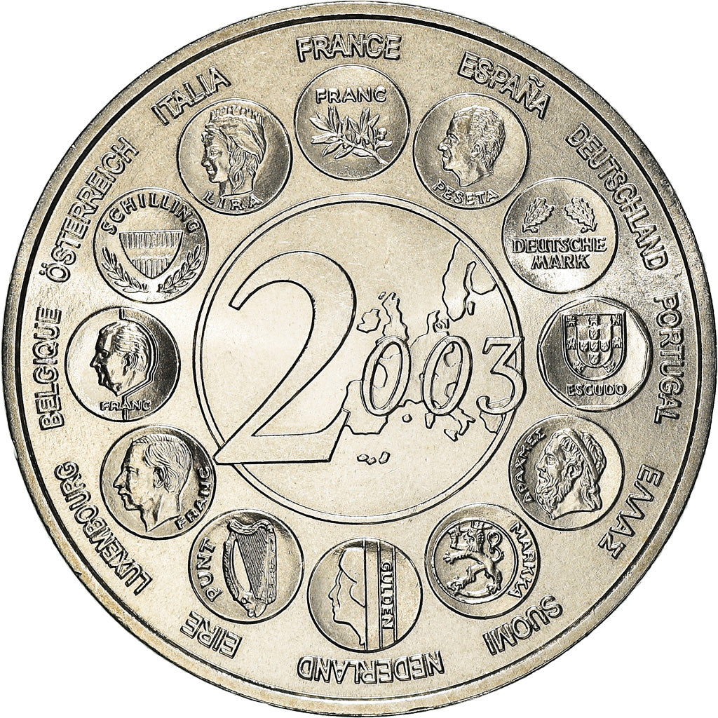 France, Medal, L'Europe des 15, essai, Politics, 2003, MS(64), Copper-nickel