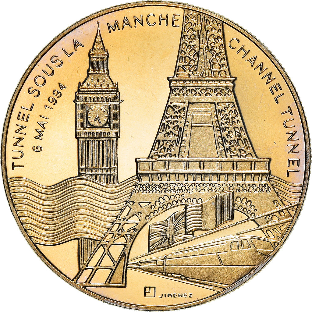 France, Médaille, Tunnel sous la Manche - Elizabeth II, Mitterrand, Politics