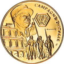 Francja, Medal, Campagne d'Italie, WAR, 1939-1945, MS(63), Pokryte Miedź-