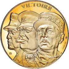France, Medal, 1939-1945, Victoire, WAR, MS(65-70), Copper-Nickel Gilt