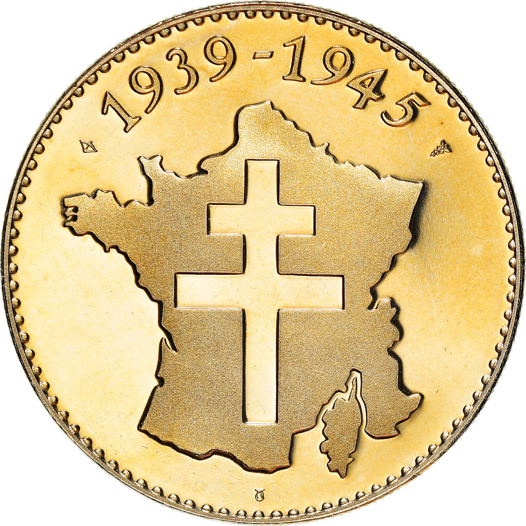 France, Medal, 1939-1945, Victoire, WAR, MS(65-70), Copper-Nickel Gilt