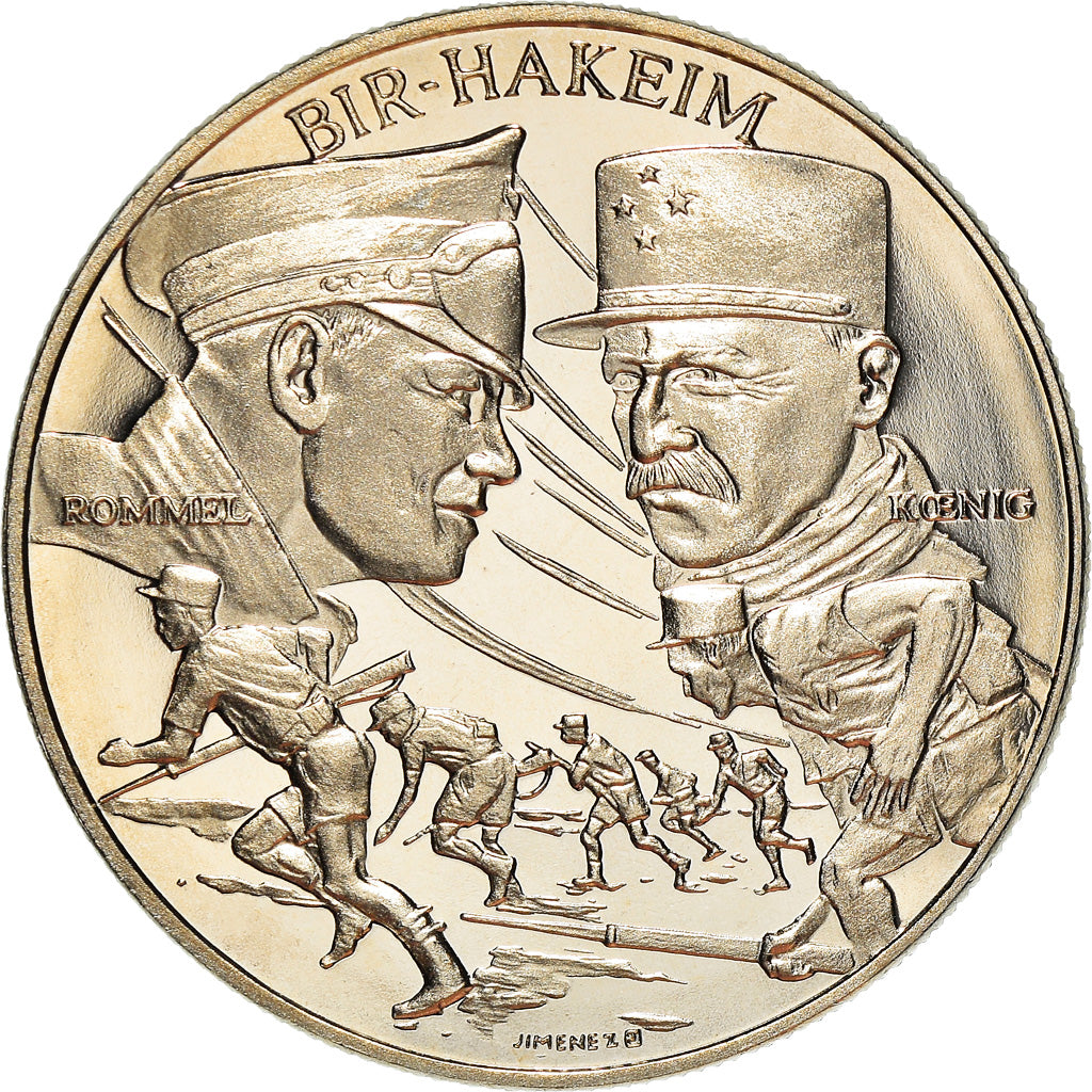 France, Medal, La Bataille de Bir Hakeim, WAR, MS(65-70), Copper-nickel