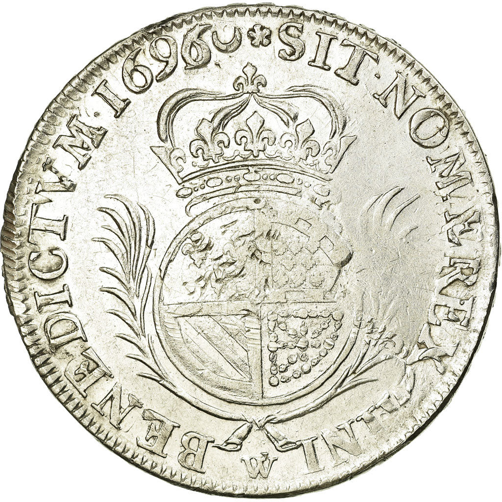 Coin, France, Louis XIV, Écu de Flandre aux palmes, Ecu, 1696, Lille