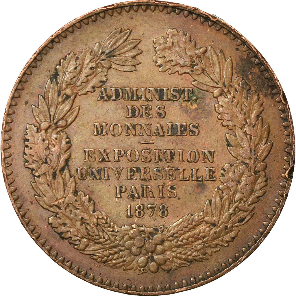 France, Medal, Exposition universelle de Paris, 1878, Barre, VF(20-25), Copper