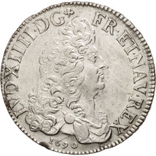 Munten, Frankrijk, Louis XIV, Écu aux 8 L, Ecu, 1690, Reims, ZF+, Zilver