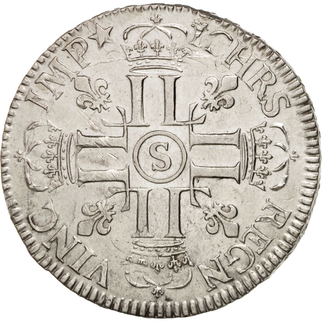 Münze, Frankreich, Louis XIV, Écu aux 8 L, Ecu, 1690, Reims, SS+, Silber