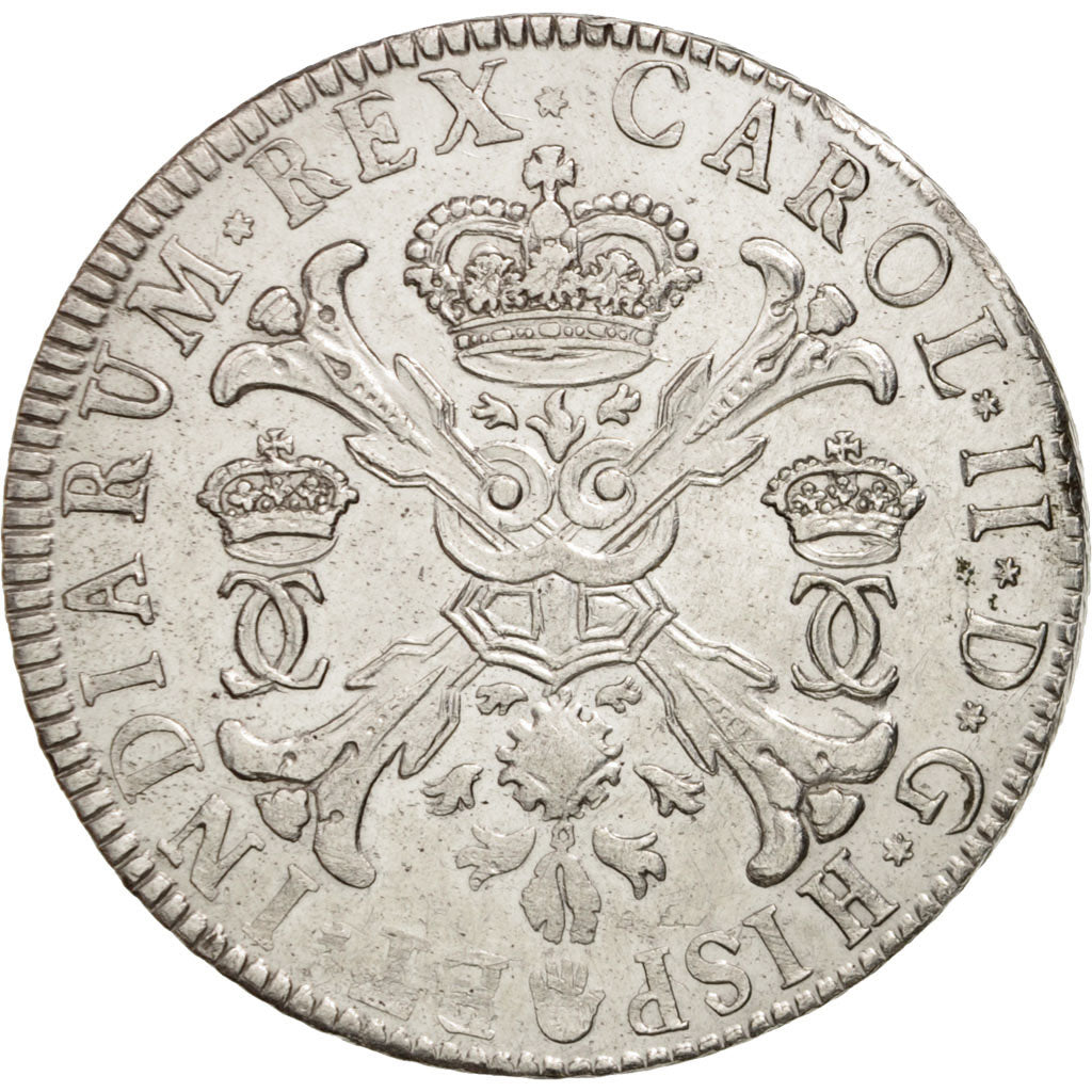 Spanish Netherlands, BRABANT, Patagon, 1700, Antwerp, AU(50-53), Silver,KM:107.1