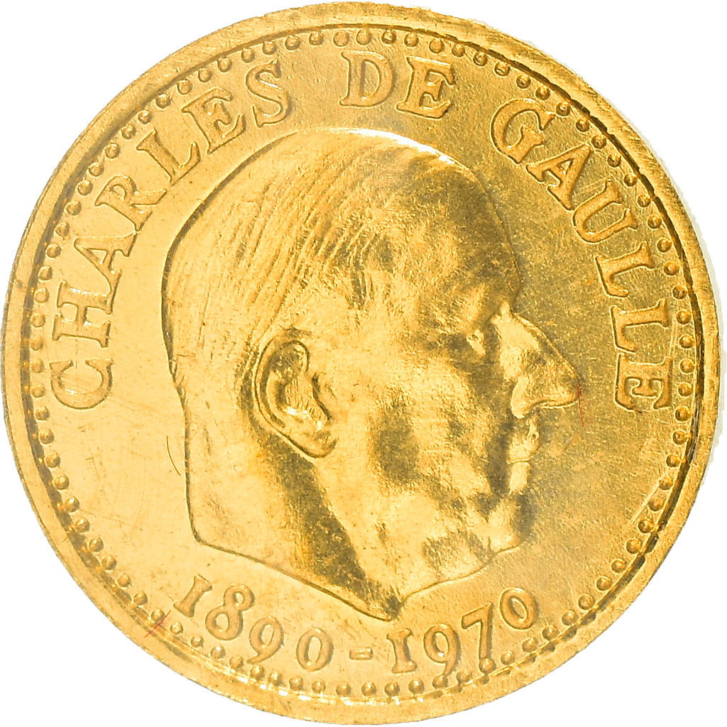 France, Medal, 1 Gramme Or Charles de Gaulle, Politics, 1982, MS(65-70), Gold
