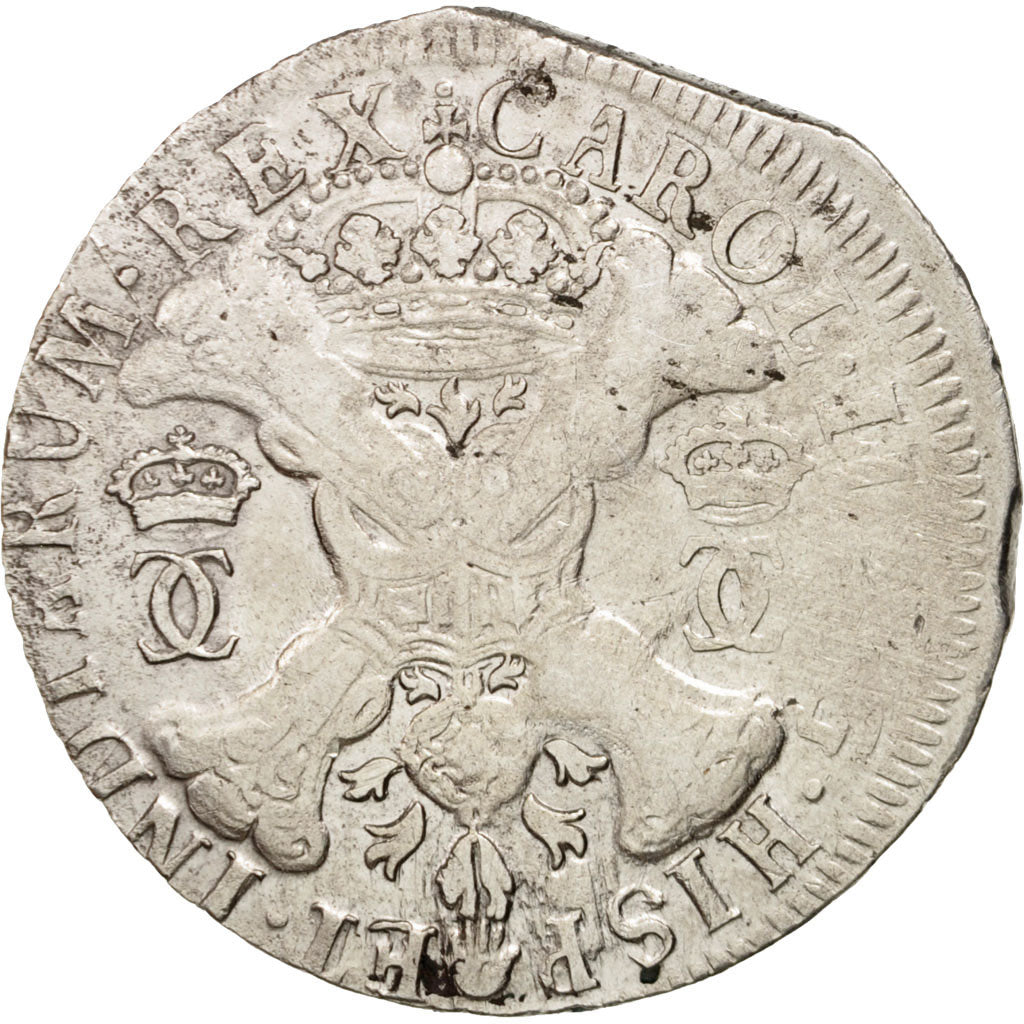 Spanish Netherlands, BRABANT, Patagon, 1695, Antwerp, VF(30-35), Silver,KM:107.1