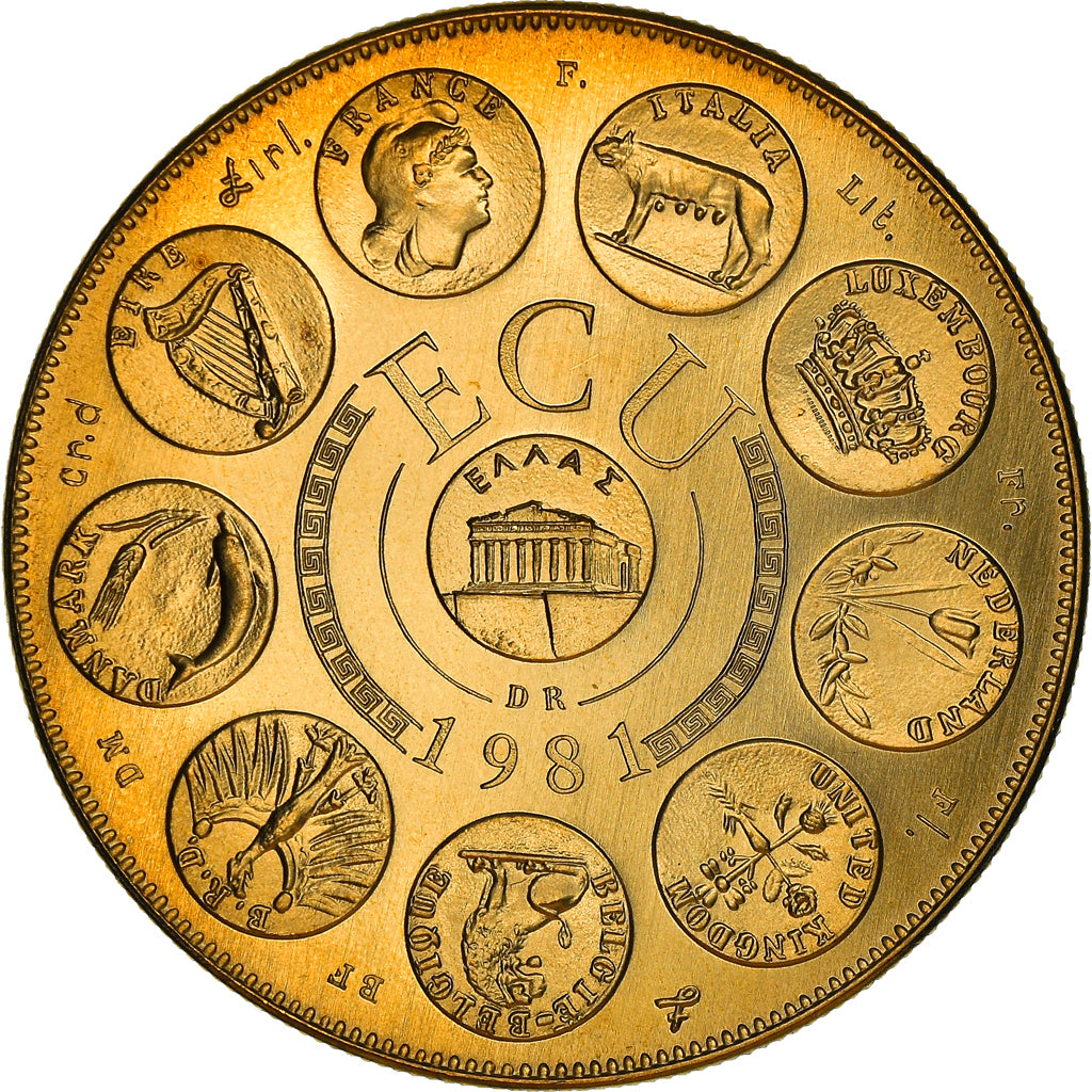 France, Medal, Ecu Europa, Europe Assise, Politics, 1981, Rodier, MS(65-70)