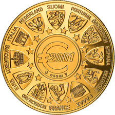 Frankrijk, Medaille, L'Europe, La Semeuse, Politics, 2001, FDC, Copper-Nickel