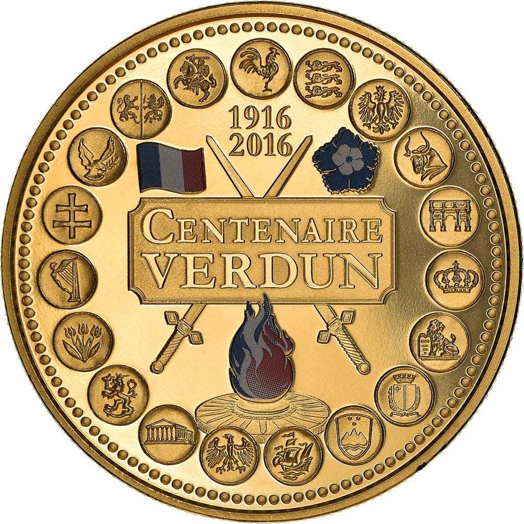 France, Médaille, L'Europe des XXVIII, Centenaire de Verdun, WAR, 2016, FDC