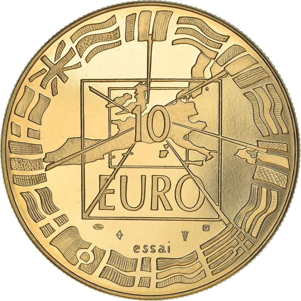 France, Medal, Europe, 10 Euro Essai, Politics, 1998, MS(65-70), Copper-Nickel