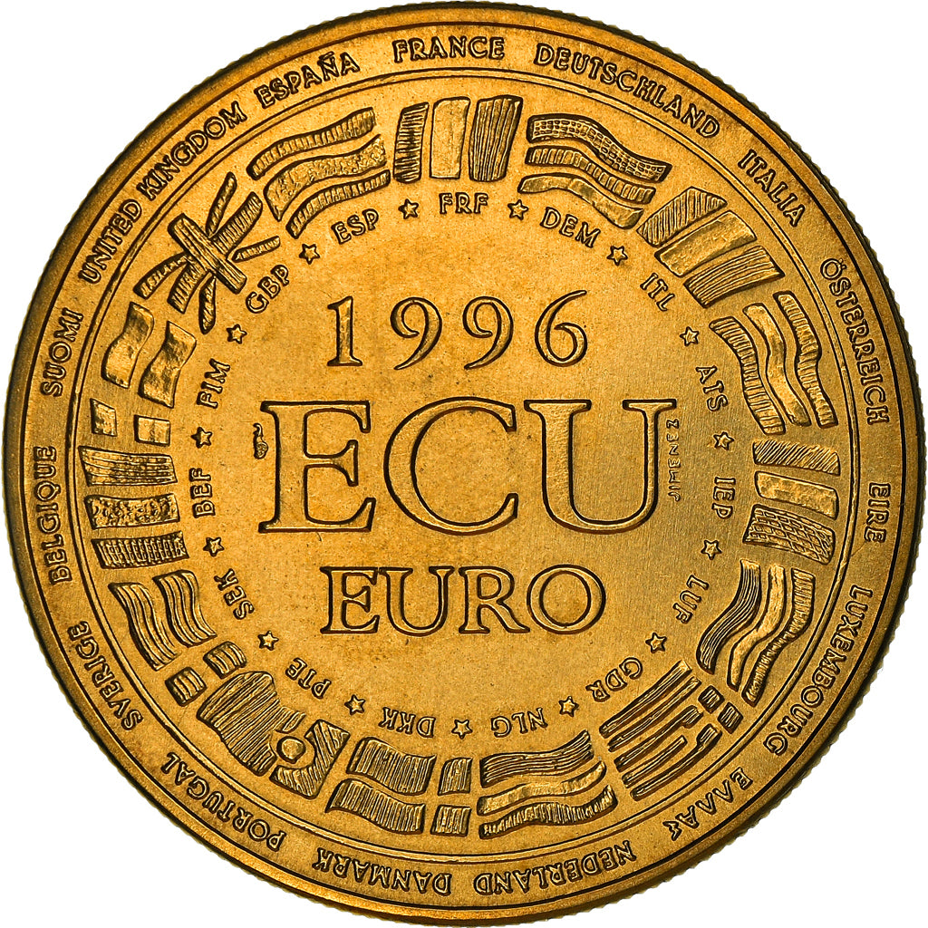 Francia, medalla, Ecu Europa, Politics, 1996, FDC, Cobre - níquel dorado
