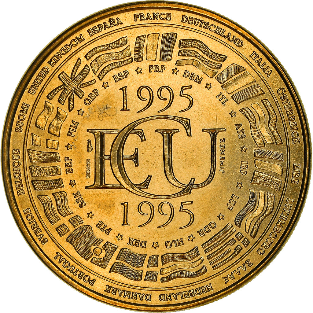 Francia, medalla, Ecu Europa, Politics, 1995, FDC, Cobre - níquel dorado