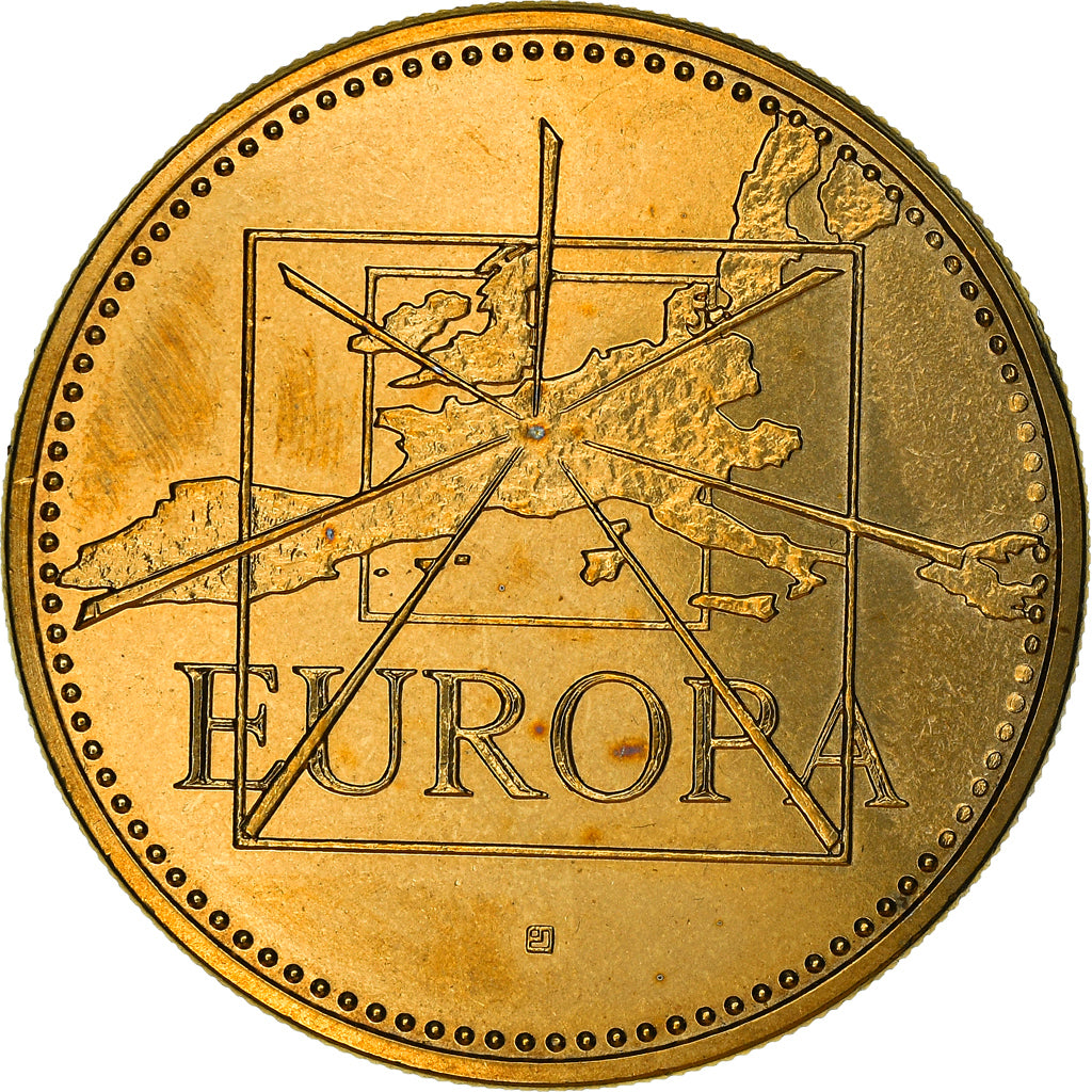 Frankreich, Medaille, Ecu Europa, Politics, 1997, STGL, Copper-Nickel Gilt