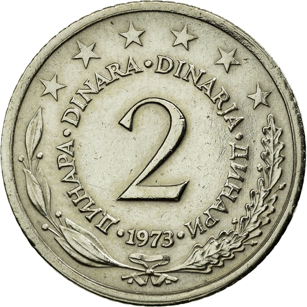 Monnaie, Yougoslavie, 2 Dinara, 1973, TTB, Copper-Nickel-Zinc, KM:57