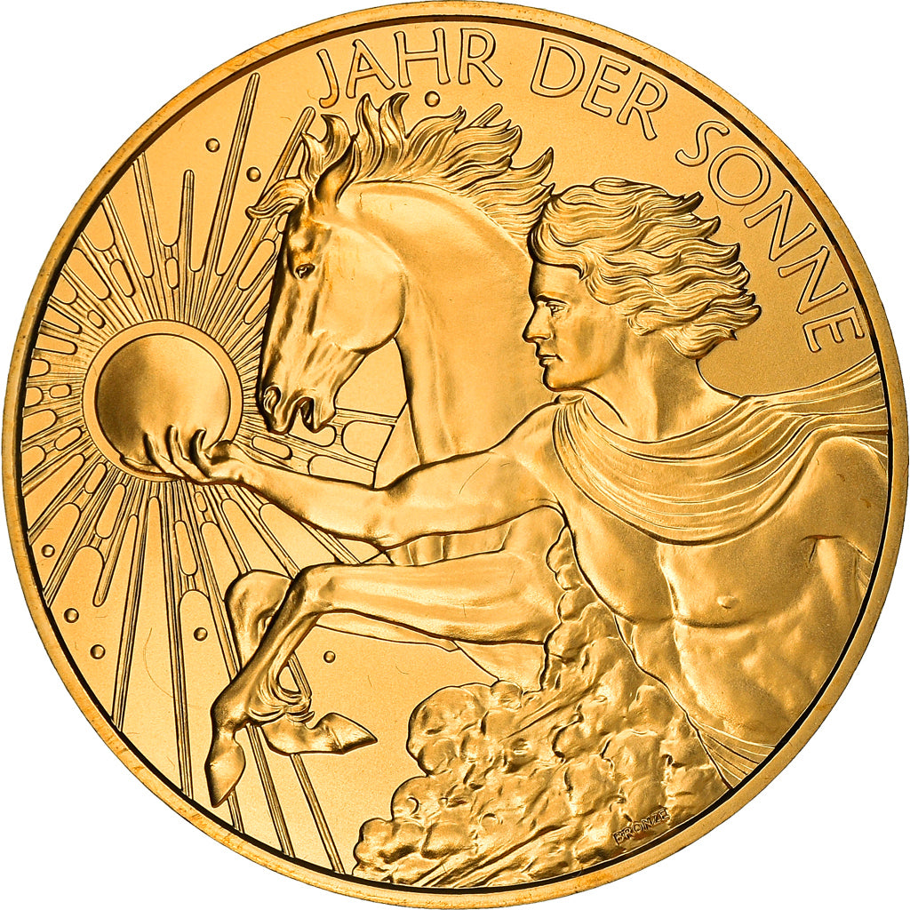 Francia, medaglia, Jahr der Sonne, Arts & Culture, 2017, FDC, Bronzo dorato