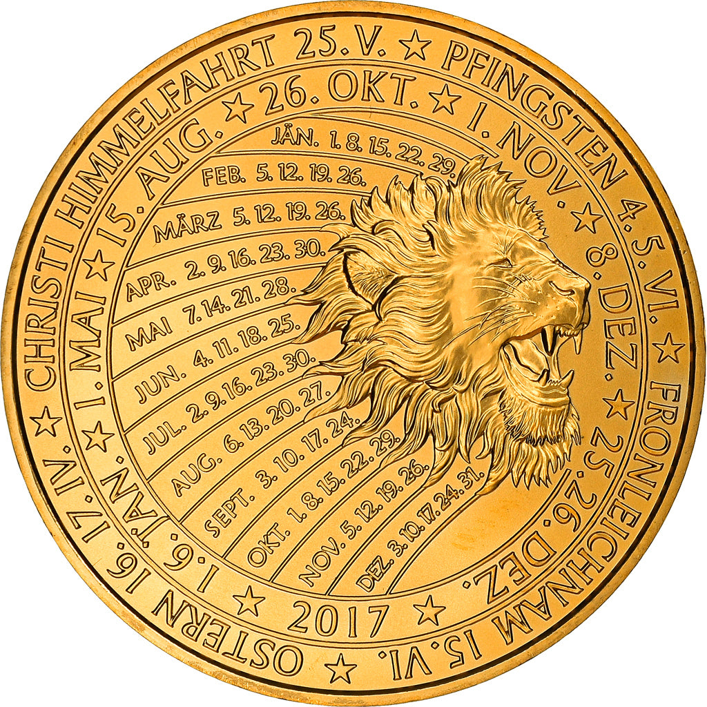 Francia, medaglia, Jahr der Sonne, Arts & Culture, 2017, FDC, Bronzo dorato