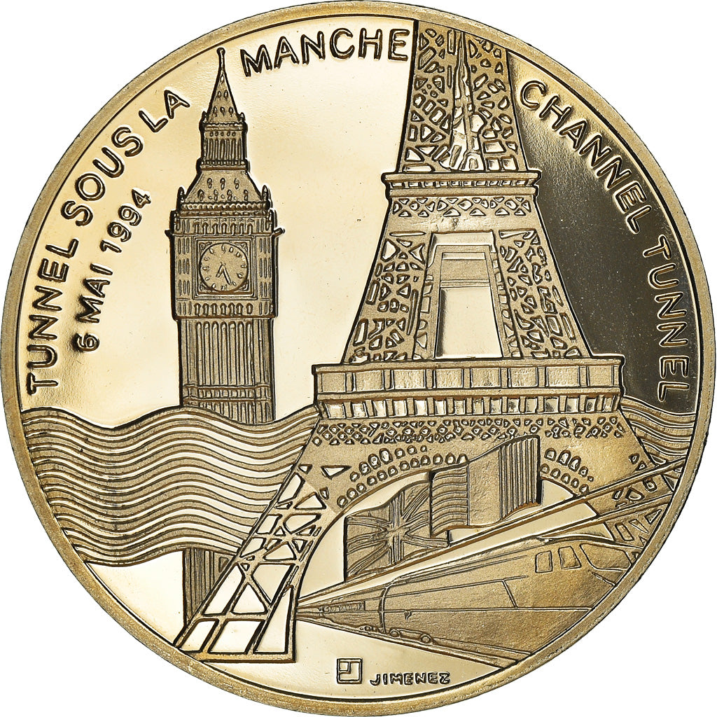 France, Medal, Tunnel sous la Manche - Elizabeth II, Mitterrand, Politics, 1994