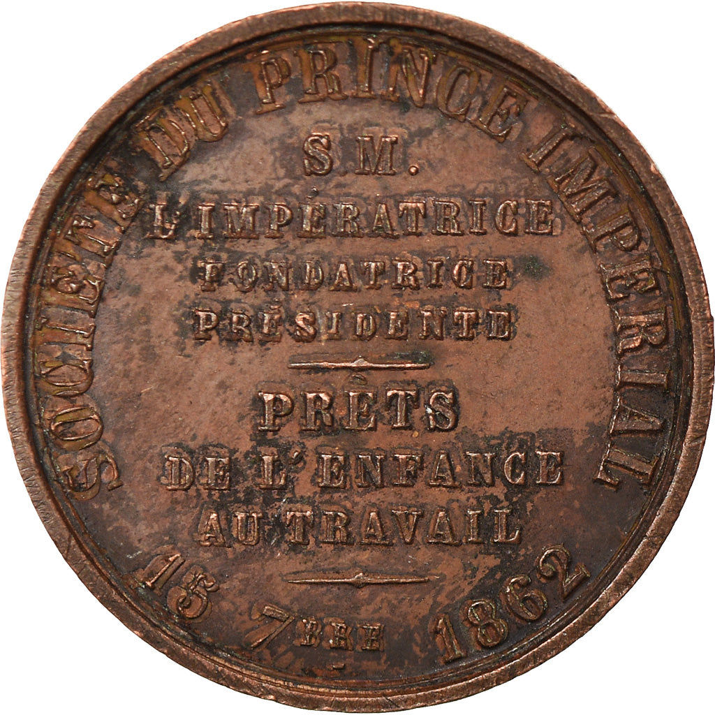 Francia, medalla, Napoléon IV, Société du Prince Impérial, Enfance au