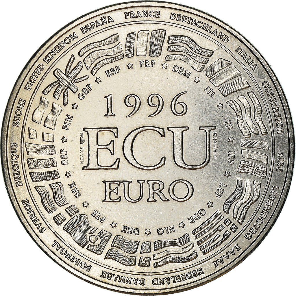 Francia, medalla, Ecu Europa, Politics, 1996, Jimenez, FDC, Cobre - níquel