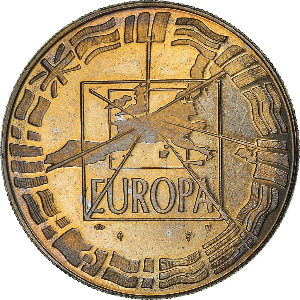Francja, Medal, Ecu Europa, Politics, 1998, Jimenez, MS(65-70), Miedź-Nikiel