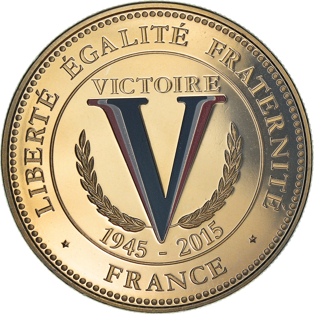 Francia, medaglia, 70 Ans de la Victoire de 1945, WAR, FDC, Rame-nichel