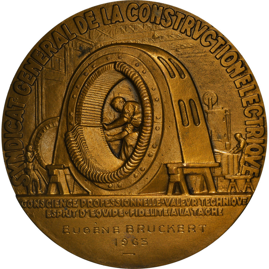 France, Medal, Art Déco, Syndicat Général de la Construction Electrique