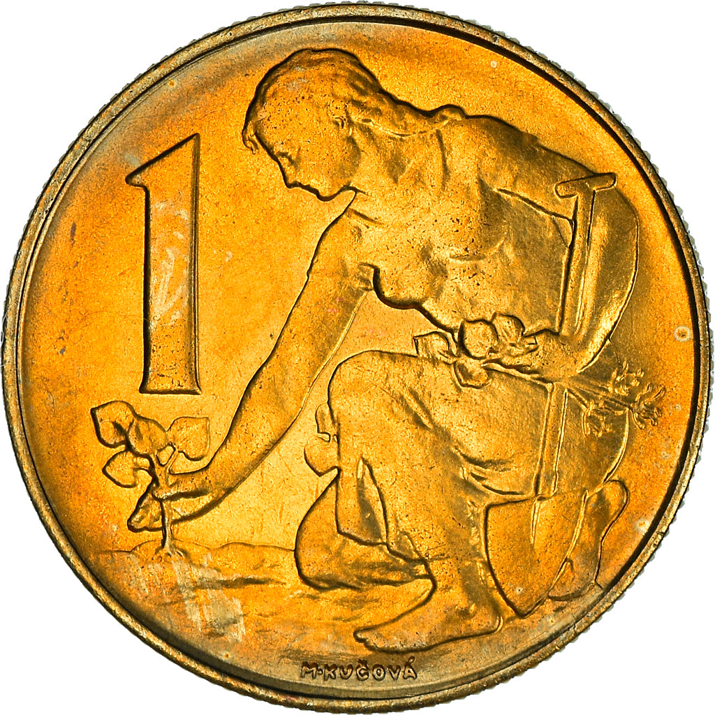 Coin, Czechoslovakia, Koruna, 1991, MS(63), Copper-Aluminum, KM:151