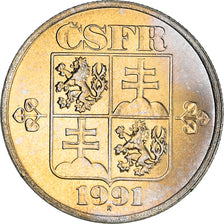 Coin, Czechoslovakia, 50 Haleru, 1991, MS(63), Copper-nickel, KM:144