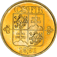 Coin, Czechoslovakia, 20 Haleru, 1991, MS(63), Aluminum-Bronze, KM:143