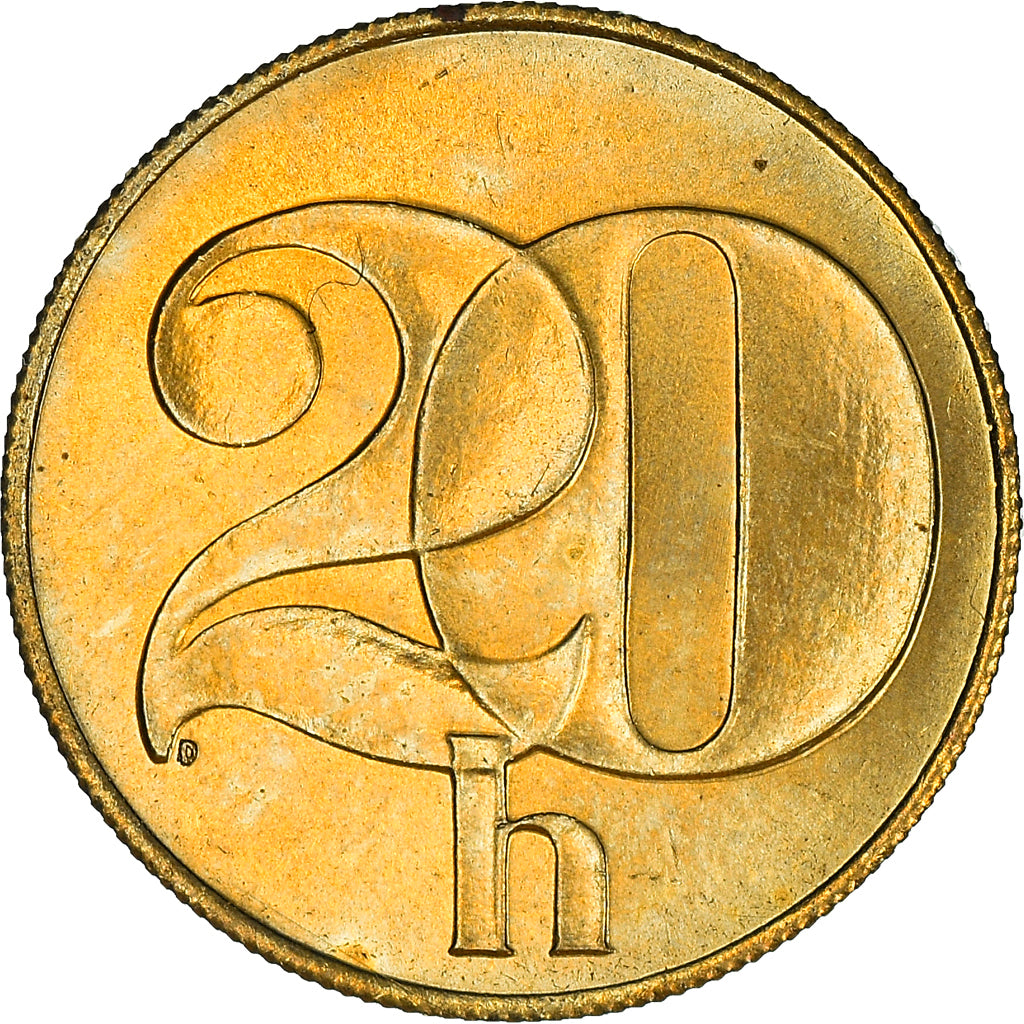 Coin, Czechoslovakia, 20 Haleru, 1991, MS(63), Aluminum-Bronze, KM:143