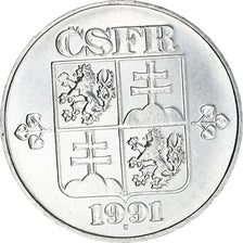 Coin, Czechoslovakia, 10 Haleru, 1991, MS(64), Aluminum, KM:146