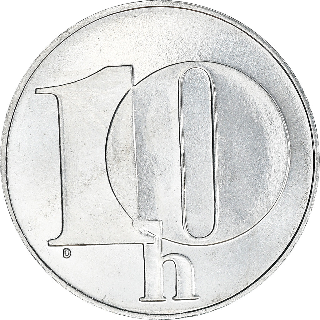 Coin, Czechoslovakia, 10 Haleru, 1991, MS(64), Aluminum, KM:146