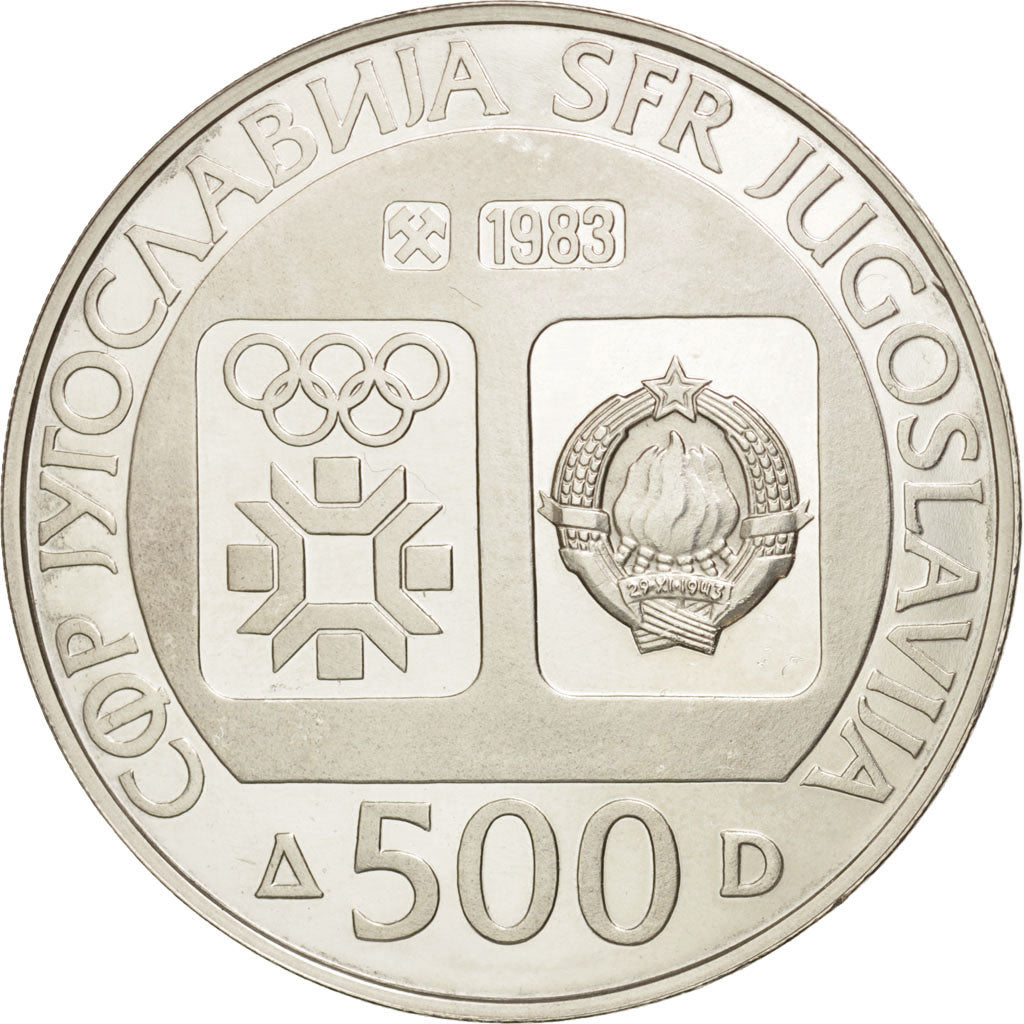 Yugoslavia, 500 Dinara, 1983, MS(63), Silver, KM:103