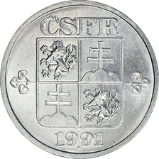 Coin, Czechoslovakia, 5 Haleru, 1991, MS(63), Aluminum, KM:150