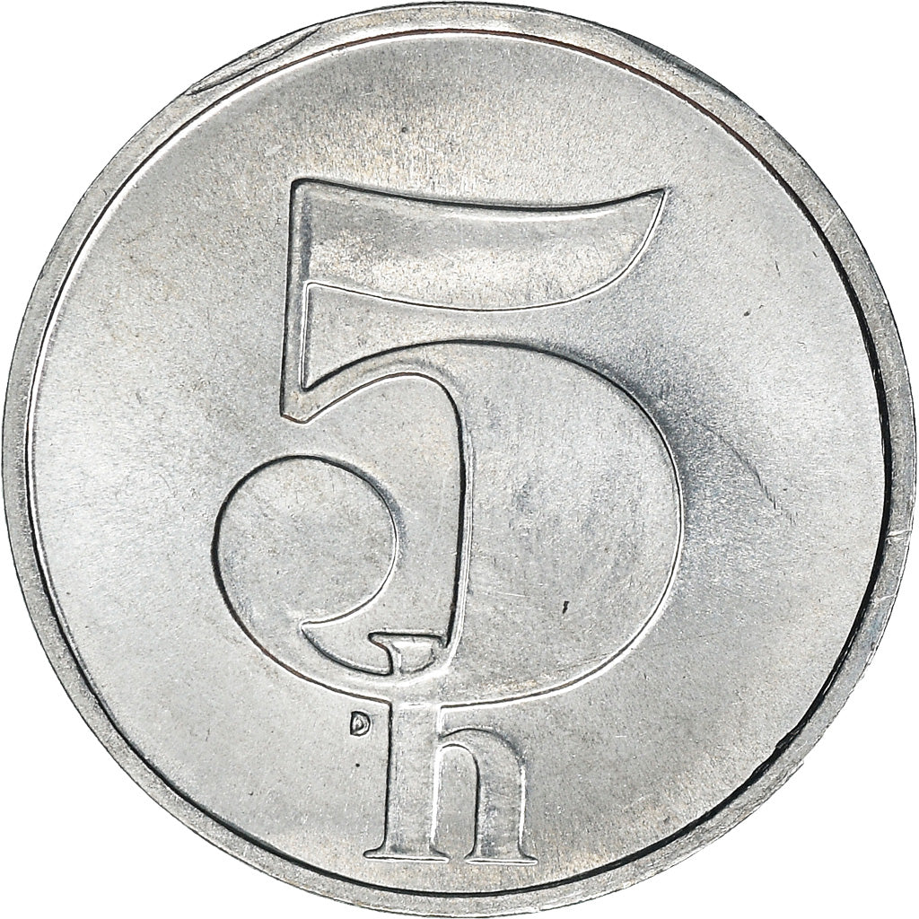 Coin, Czechoslovakia, 5 Haleru, 1991, MS(63), Aluminum, KM:150