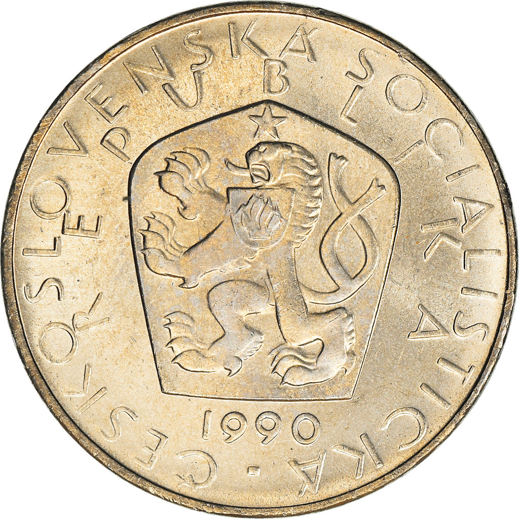 Coin, Czechoslovakia, 5 Korun, 1990, MS(63), Copper-nickel, KM:60