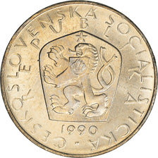 Coin, Czechoslovakia, 5 Korun, 1990, MS(63), Copper-nickel, KM:60