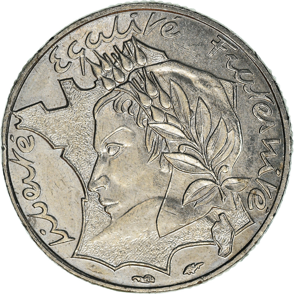 Moeda, França, Jimenez, 10 Francs, 1986, AU(50-53), Níquel, KM:959