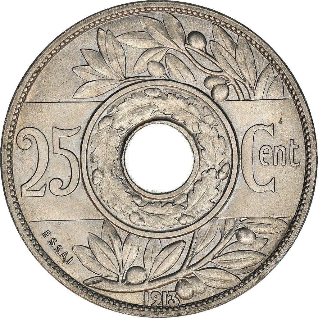 Monnaie, France, Essai de Varenne, Grand Module, 25 Centimes, 1913, SPL, Nickel