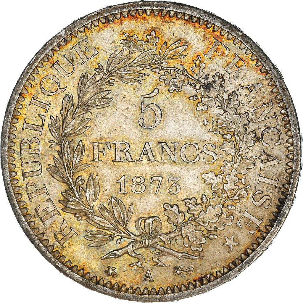 Coin, France, Hercule, 5 Francs, 1873, Paris, MS(63), Silver, KM:820.1