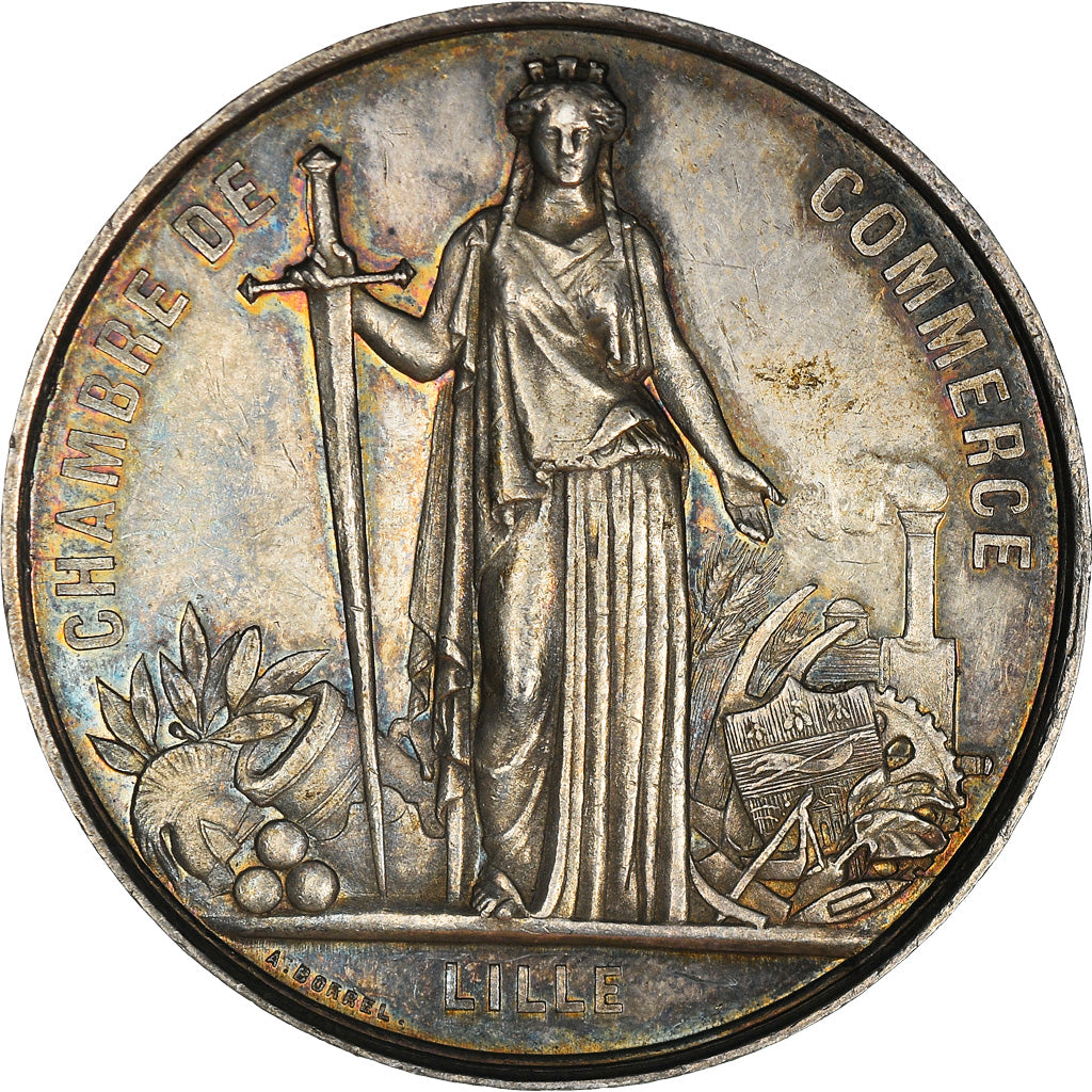 Francja, Medal, Napoléon III, Chambre de Commerce de Lille, Biznes i przemysł