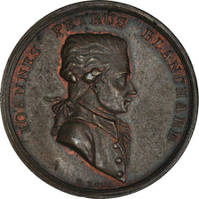 Polonia, medalla, Jean-Pierre Blanchard, Aviation, 1788, Loos, EBC+, Bronce