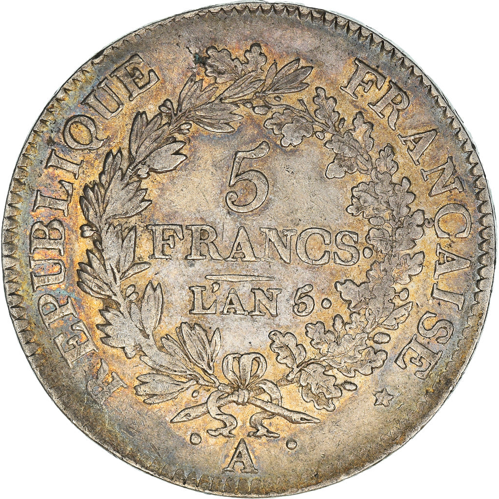 Coin, France, Union et Force, 5 Francs, AN 5, Paris, EF(40-45), Silver