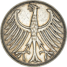 Coin, GERMANY - FEDERAL REPUBLIC, 5 Mark, 1951, Hambourg, EF(40-45), Silver