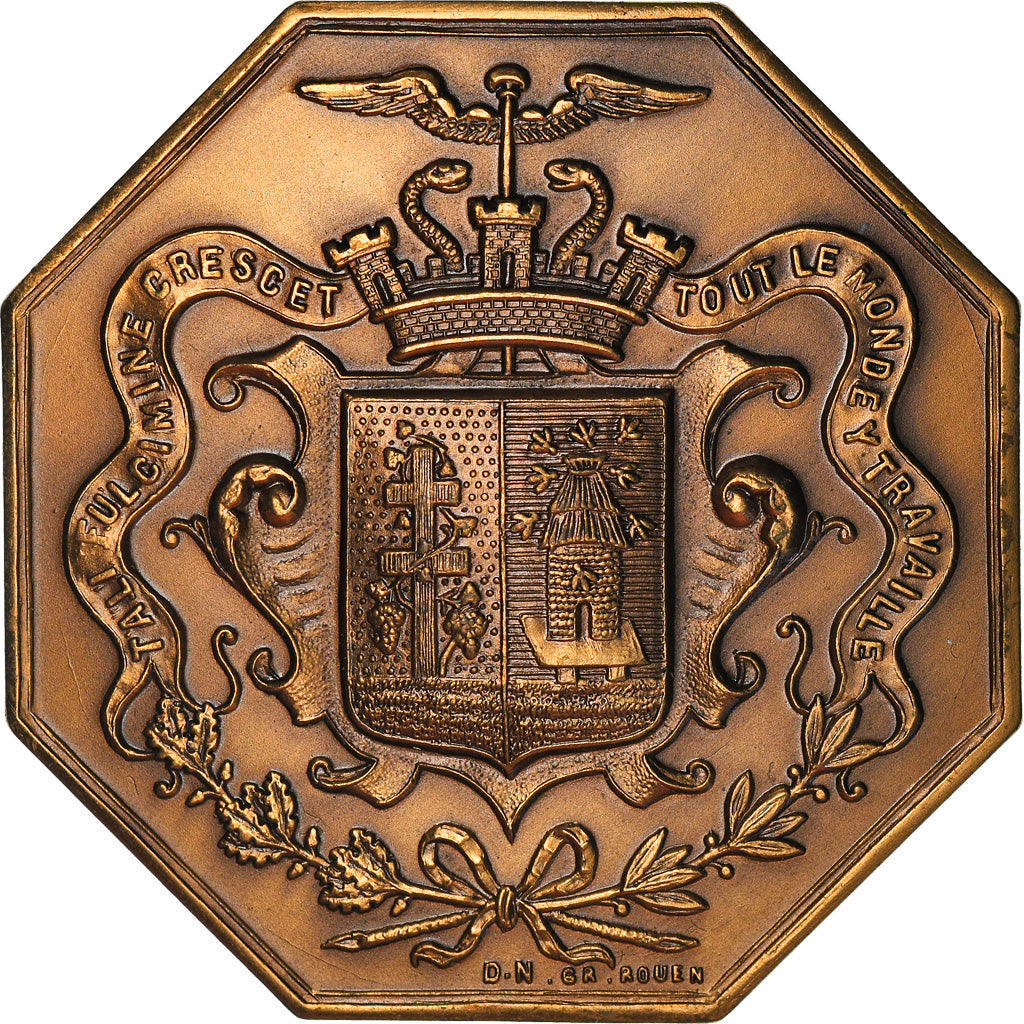 France, Token, Chambre de Commerce d'Elbeuf, 1862, MS(65-70), Bronze