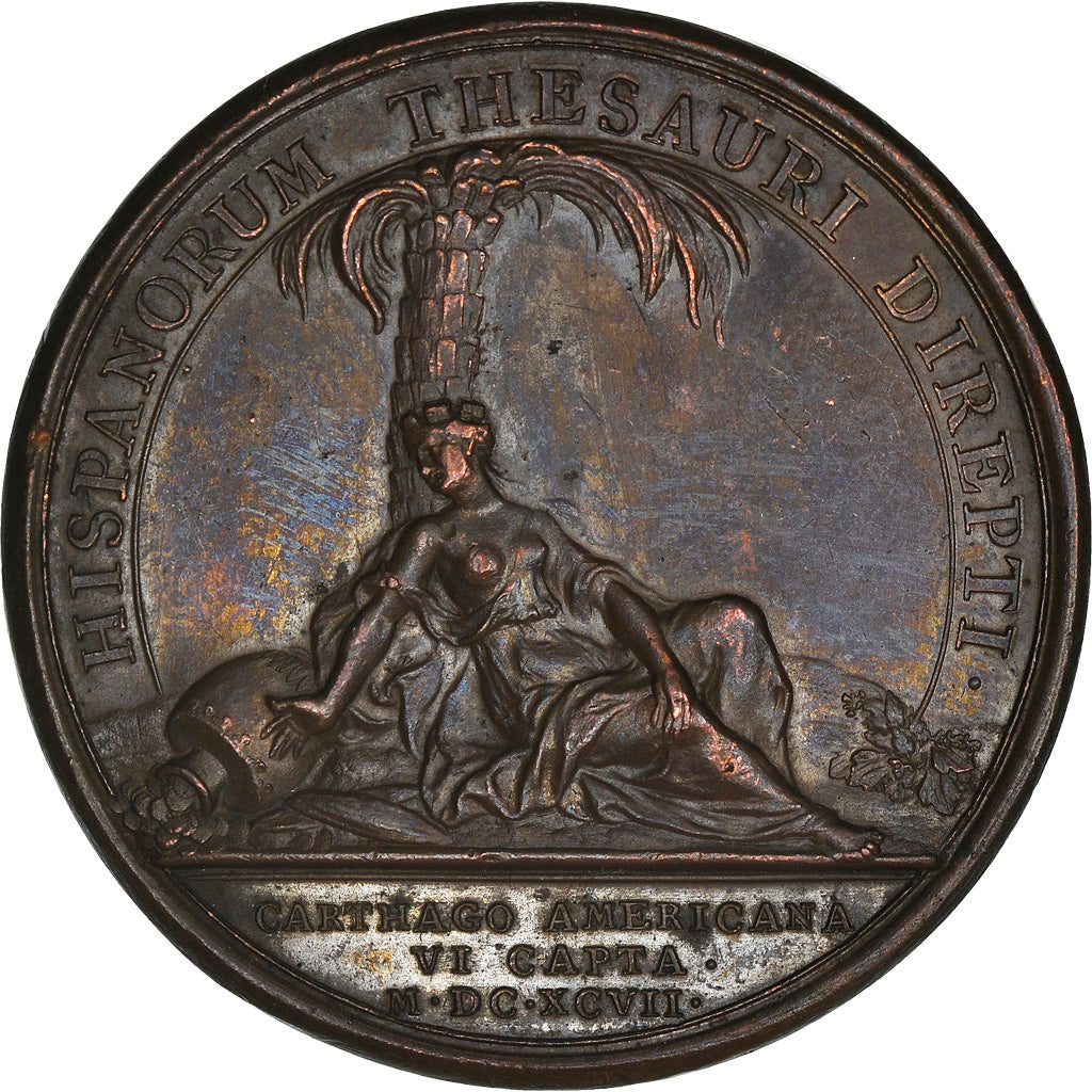 France, Médaille, Louis XIV, Prise de Carthagène en Amérique, History, 1697